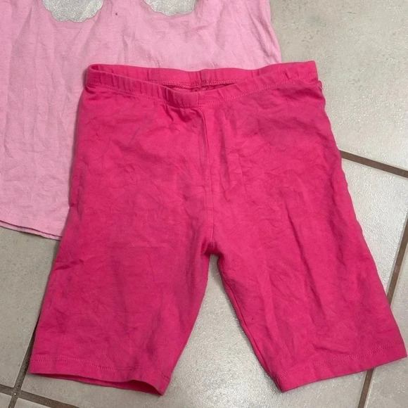 Wonder Nation Girls Pink Shirt & Biker Shorts Size M (7/8) - Picture 2 of 7
